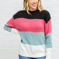 Color Blocked Striped Knit Sweater