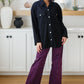 Mica High Rise Wide Leg Jeans in Plum