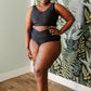 Come Sail Away Swim Top In Black