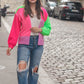 PREORDER: Happy Vibes Color Block Cardigan