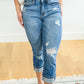 Judy Blue Courtney Mid-Rise Cuffed Capri
