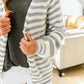 Cozy College Striped Cardigan