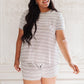 Cozy In Stripes Shorts in Gray