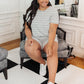 Cozy In Stripes Shorts in Gray