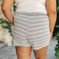 Cozy In Stripes Shorts in Gray