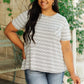 Cozy In Stripes Top in Gray