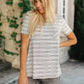 Cozy In Stripes Top in Gray