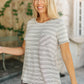 Cozy In Stripes Top in Gray