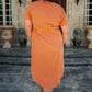 Crossover Midi Dress in Rust