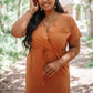 Crossover Midi Dress in Rust