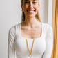 Crystal Teardrop Pendant Necklace in Gold