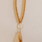 Crystal Teardrop Pendant Necklace in Gold