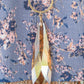 Crystal Teardrop Pendant Necklace in Gold