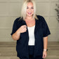French Terry Button Down Top