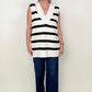 Oversized Stripe Knit Vest