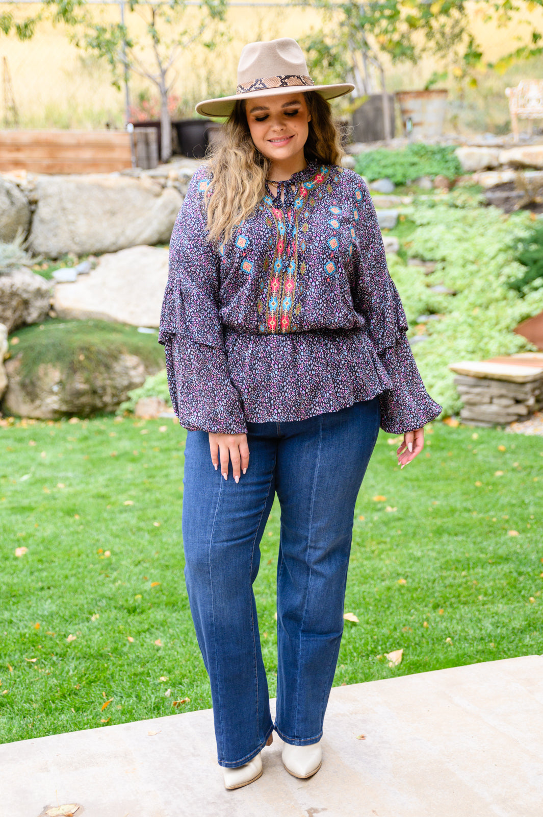Judy Blue Front Seam Wide Leg Trouser Jeans