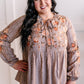 Savanna Jane Embroidered Blouse In Mocha Florals