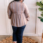 Savanna Jane Embroidered Blouse In Mocha Florals