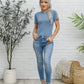 Round Neck Bodysuit In Blue