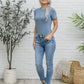 Round Neck Bodysuit In Blue