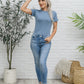 Round Neck Bodysuit In Blue