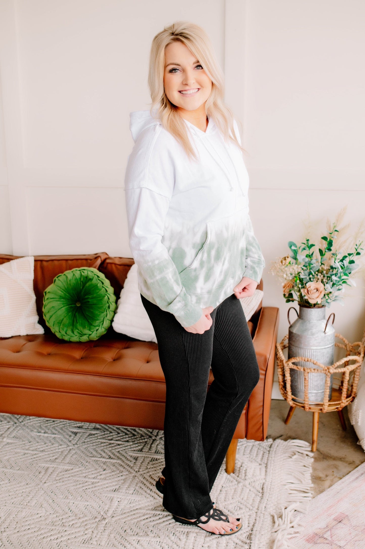 A Walk In The Woods Hoodie In Forest Tie Dye