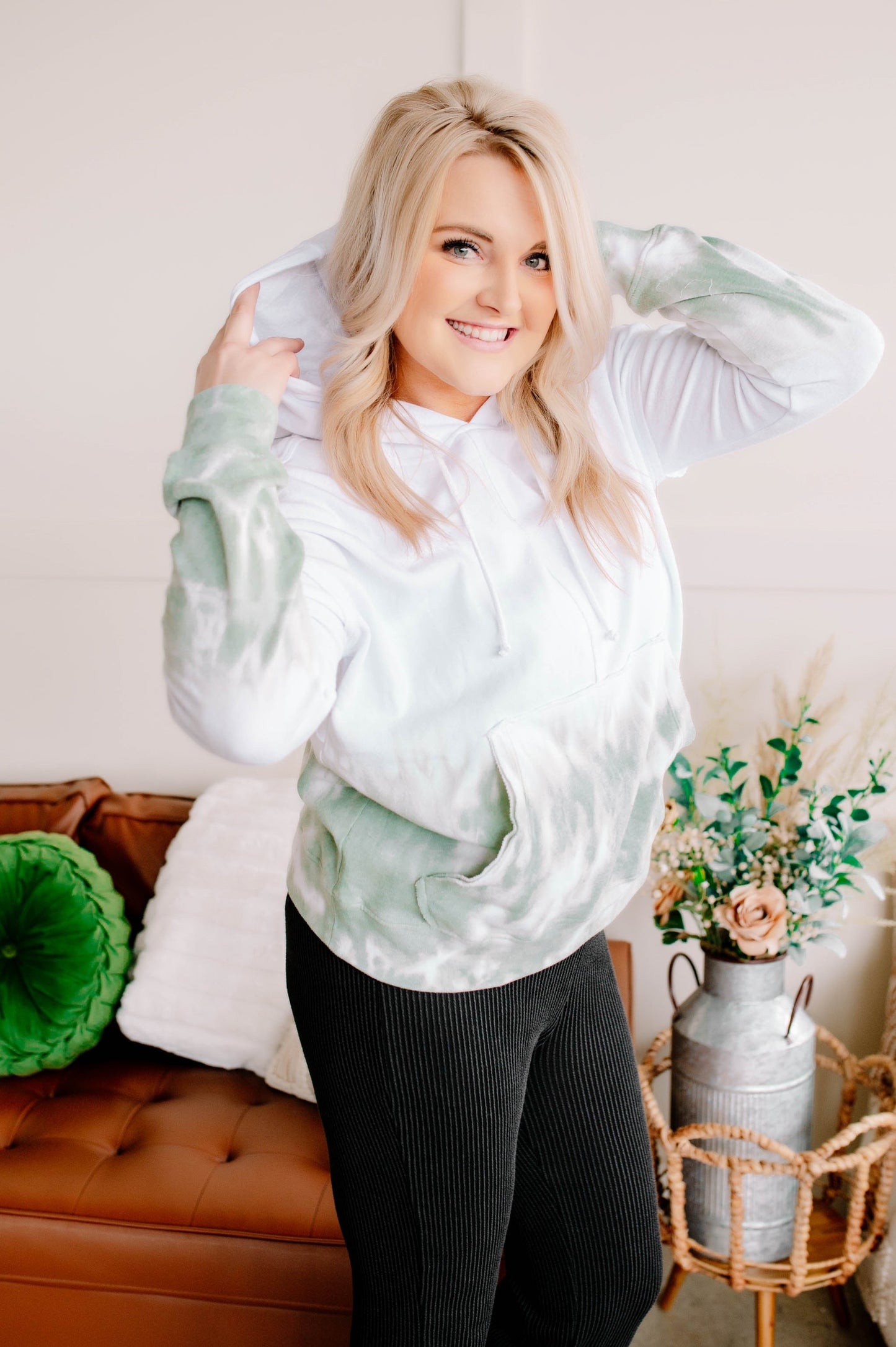 A Walk In The Woods Hoodie In Forest Tie Dye