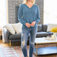 Waffle Love Thermal Top In Blue