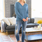 Waffle Love Thermal Top In Blue