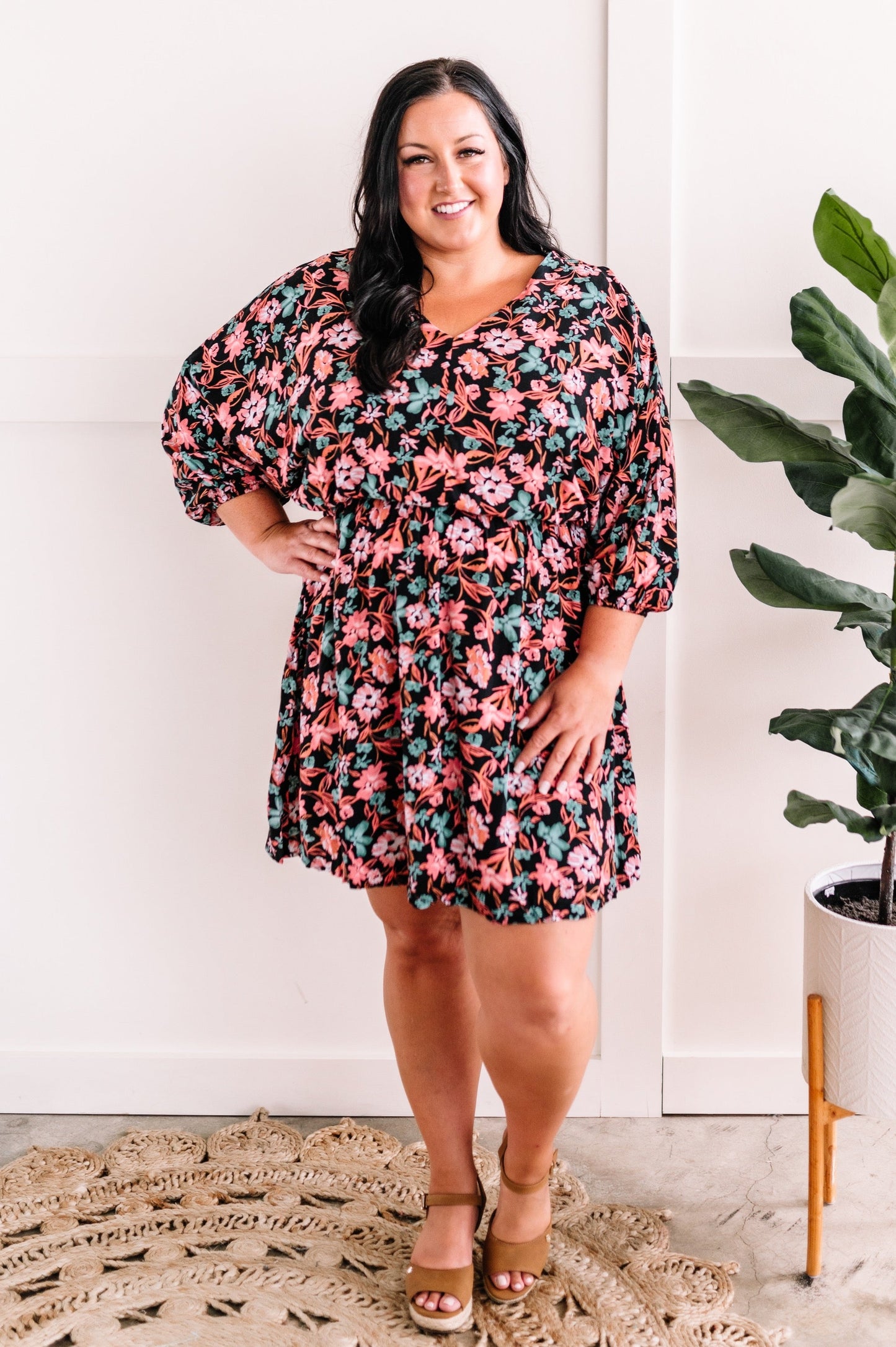 Emily Wonder Floral Dress In Late Summer Nights 11.24
