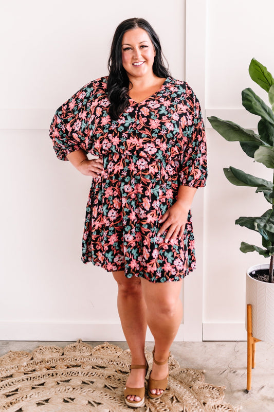 Emily Wonder Floral Dress In Late Summer Nights 11.24