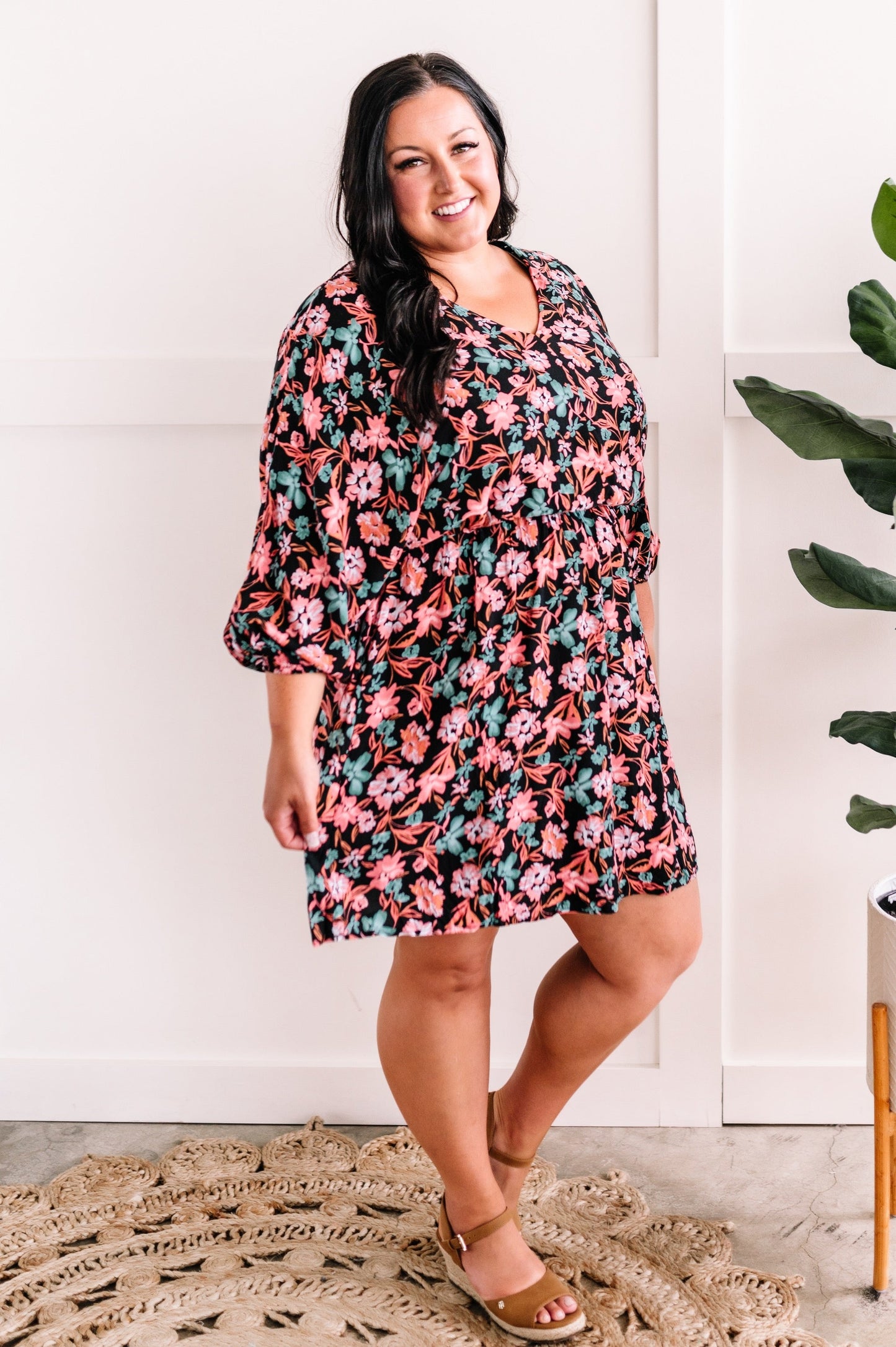 Emily Wonder Floral Dress In Late Summer Nights 11.24