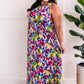 Maxi Dress With Pockets In Bright Neon Flowers