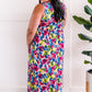Maxi Dress With Pockets In Bright Neon Flowers