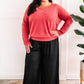 Double Layered Long Sleeve Top With Button Detail In Sweetheart
