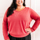 Double Layered Long Sleeve Top With Button Detail In Sweetheart