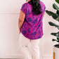 V Neck Blouse In Orchid & Royal Purple