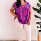 V Neck Blouse In Orchid & Royal Purple
