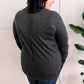 Collared Long Sleeve Top With Thumb Holes In Charcoal