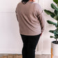 Oversized Long Sleeve Top With Exposed Seams In Light Mocha