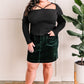 High Waisted Corduroy Skirt In Emerald By Judy Blue Jeans