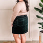 High Waisted Corduroy Skirt In Emerald By Judy Blue Jeans