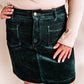 High Waisted Corduroy Skirt In Emerald By Judy Blue Jeans
