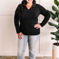 Collared Long Sleeve Top In Black