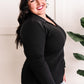 Collared Long Sleeve Top In Black