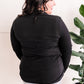 Collared Long Sleeve Top In Black