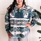 Teal Aztec Print Button Down Shacket 11.24