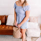 I Flit, I Float Baby Blue Smocked Flutter Sleeve Top