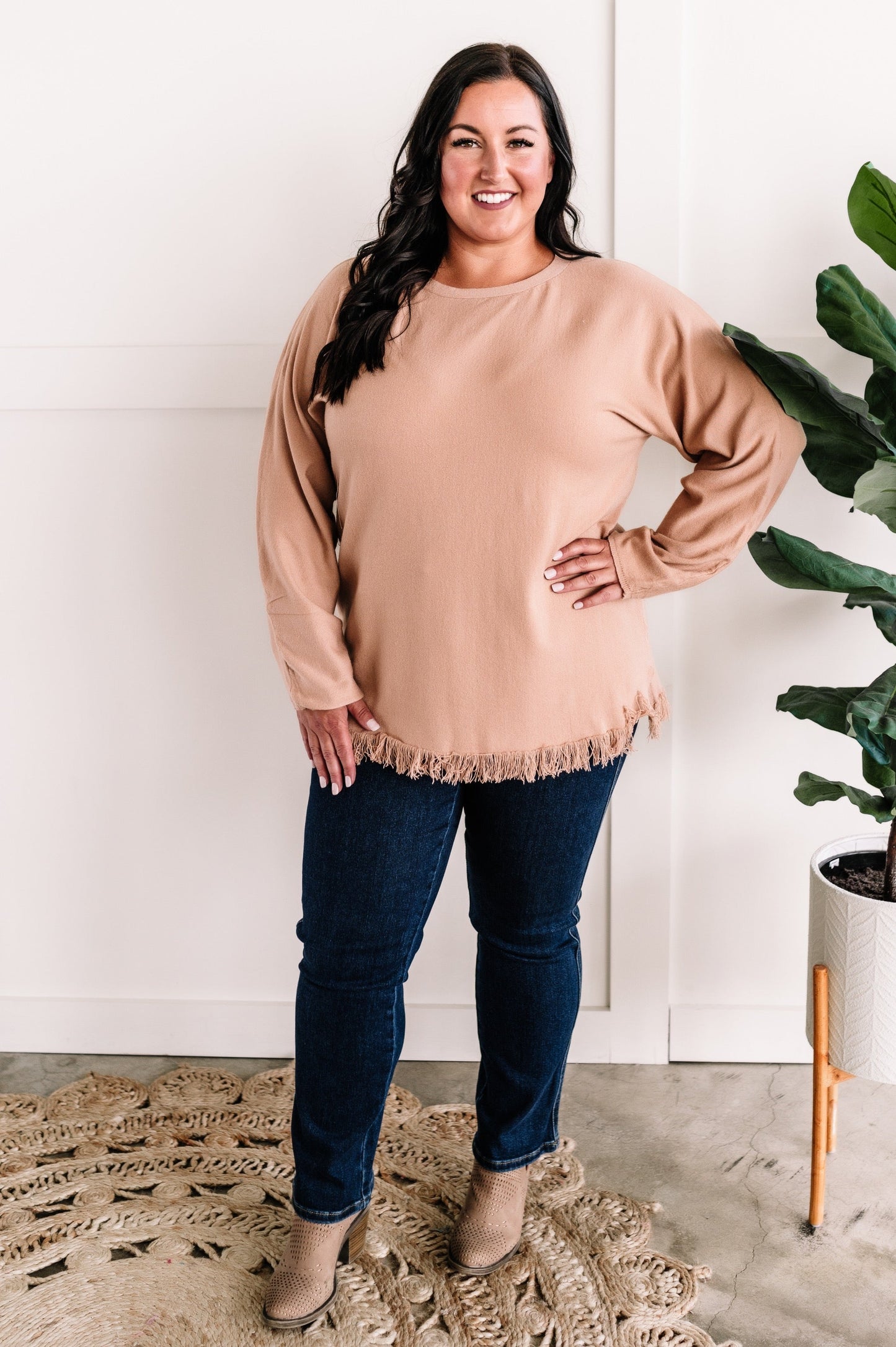 Join The Fray Sweater In Champagne Taupe