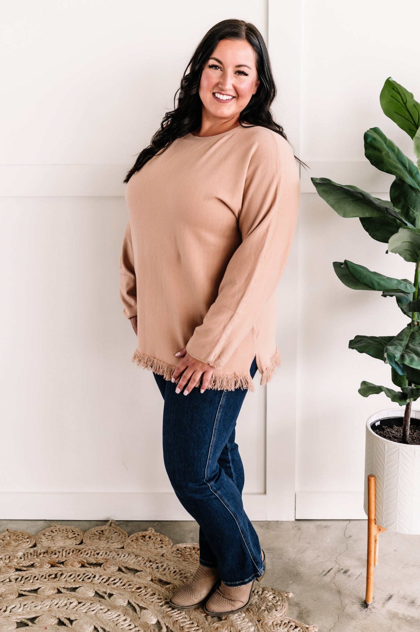 Join The Fray Sweater In Champagne Taupe